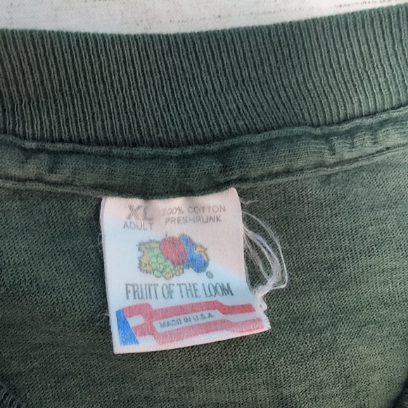 Vintage Fruit Of The Loom Honolulu Zoo Embroidered Tiger T Shirt Dark Green XL - Picture 9 of 9